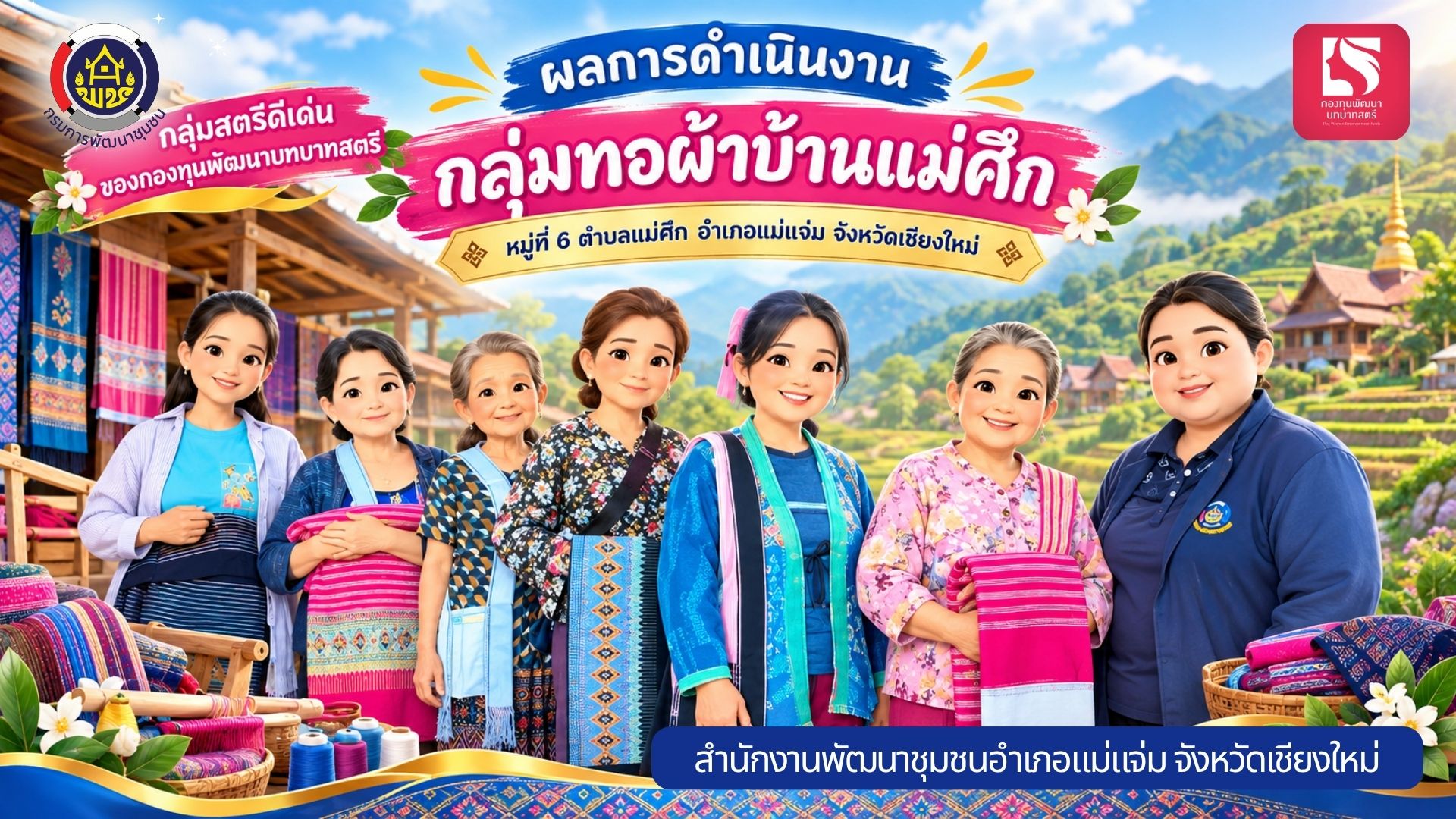 💎✨ พช.แม่แจ่ม ขอเชิญรับชมคลิปวิดีโอแนะนำ กลุ่มอาชีพกองทุนพัฒนาบทบาทสตรีดีเด่น ระดับอำเภอแม่แจ่ม 🌟